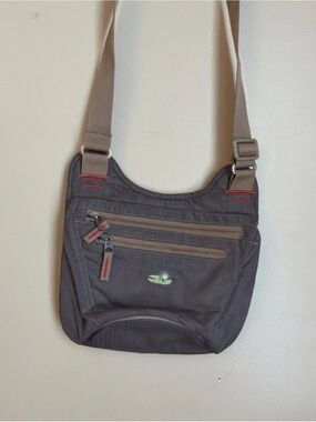 Lilypond Brown Ripstop Nylon Crossbody Messenger Bag Outdoor Hiking Travel
